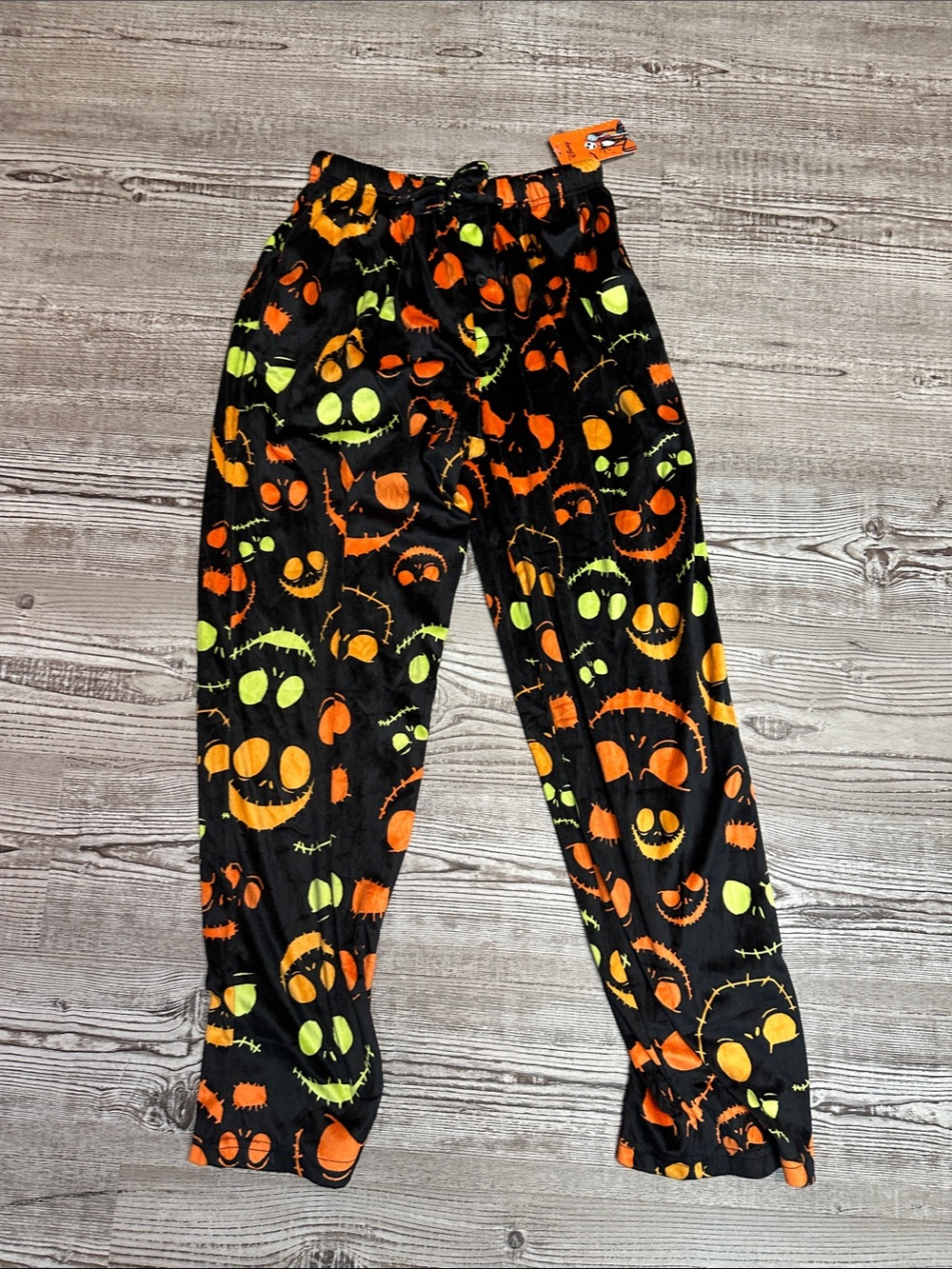 Disney The Burtons Pajama Pants with Orange & Neon Green Print